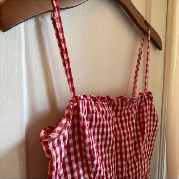 Reformation Red Gingham Linen Dress - Picture 6 of 6